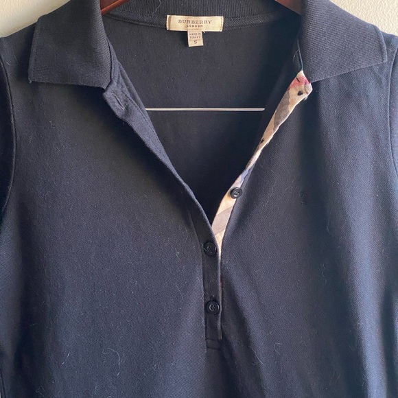 Burberry London Mini/Short Polo Dress Black Size Small Short Sleeve with Collar - Picture 3 of 11